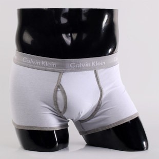 Мужские трусы Calvin Klein 365 белые с серой резинкой A056 Мужские трусы Calvin Klein 365 белые с серой резинкой A056