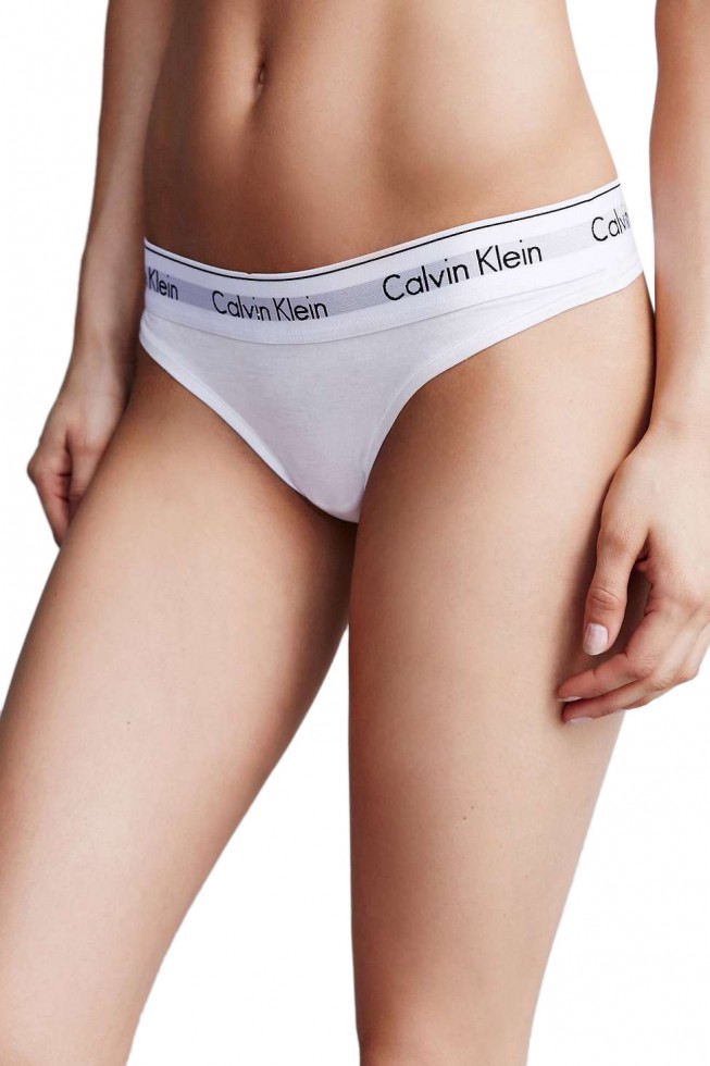 Женский комплект Calvin Klein белый: топ и стринги C07