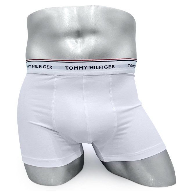 Мужские боксеры Tommy Hilfiger белые мелкий шрифт T08
