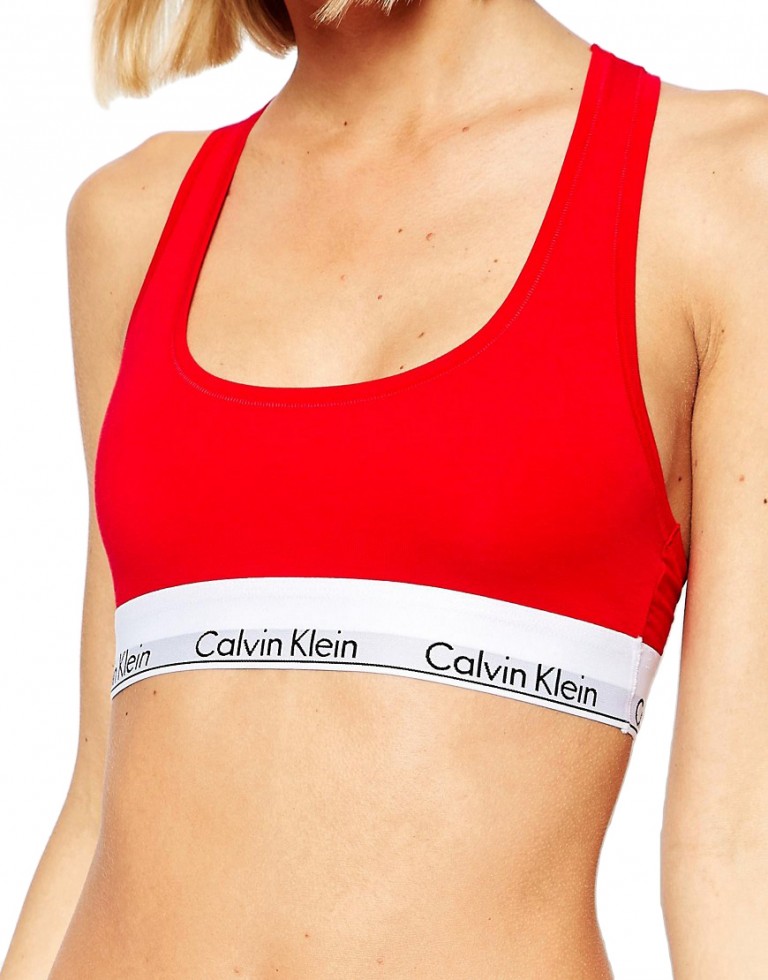 Женский комплект Calvin Klein красный: топ и плавки C05 Женский комплект Calvin Klein красный: топ и плавки C05