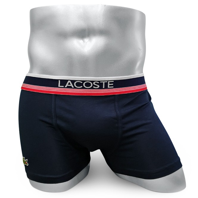 Мужские боксеры Lacoste темно-синие с цветной резинкой L09