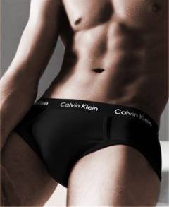 Мужские брифы Calvin Klein 365 черные с черной резинкой A083
