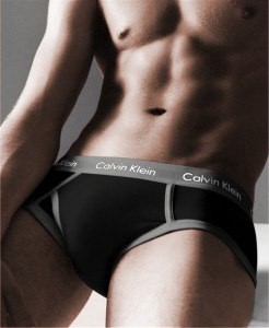 Мужские брифы Calvin Klein 365 черные с серой резинкой A092