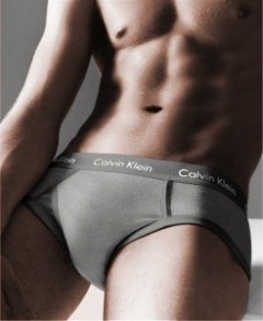 Мужские брифы  Calvin Klein 365 серые с серой резинкой A093