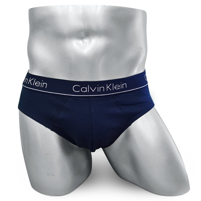 Мужские брифы (плавки) Calvin Klein синие с синей резинкой CK09  Мужские брифы (плавки) Calvin Klein синие с синей резинкой CK09
