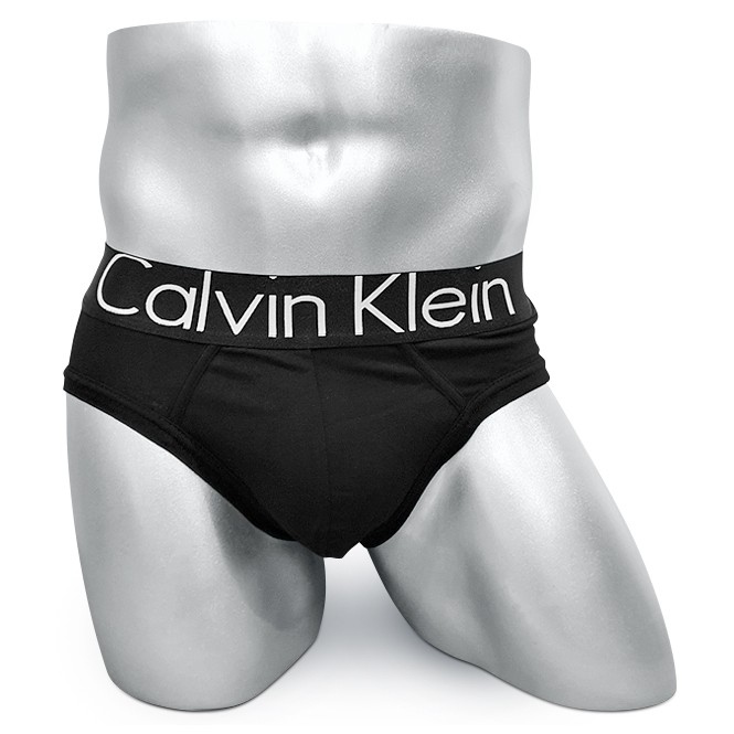 Мужские брифы Calvin Klein черные с черной резинкой A101