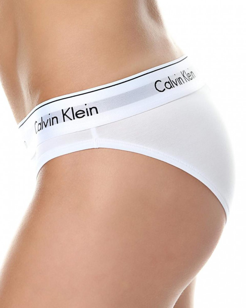 Женские трусы (плавки) Calvin Klein белые с белой резинкой B041 Женские трусы (плавки) Calvin Klein белые с белой резинкой B041