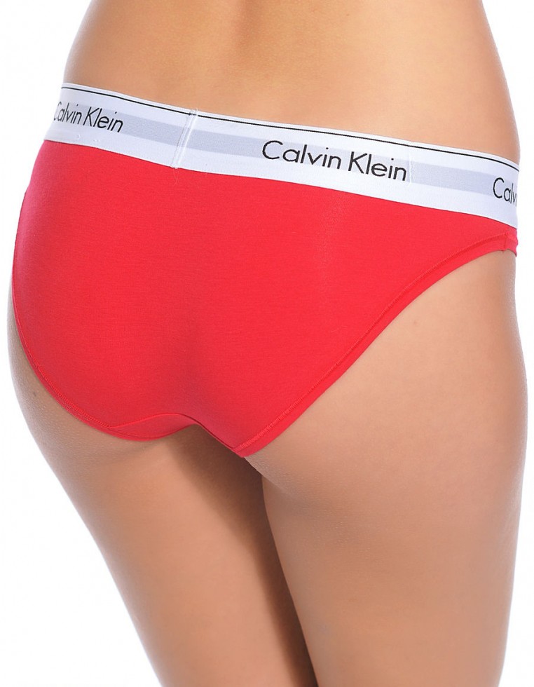 Женские трусы (плавки) Calvin Klein красные с белой резинкой B044 Женские трусы (плавки) Calvin Klein красные с белой резинкой B044
