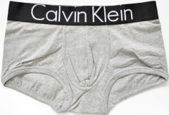 Мужские трусы Calvin Klein серые с черной резинкой Steel A014