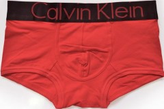 Мужские трусы Calvin Klein красные с черной резинкой Steel A018
