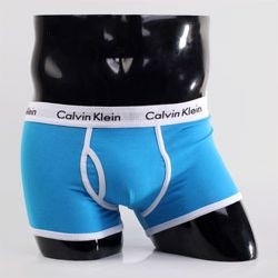 Мужские трусы Calvin Klein 365 голубые с белой резинкой A033 Мужские трусы Calvin Klein 365 голубые с белой резинкой A033