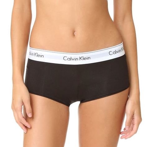 Женские шортики Calvin Klein черные с белой резинкой B050 Женские шортики Calvin Klein черные с белой резинкой B050