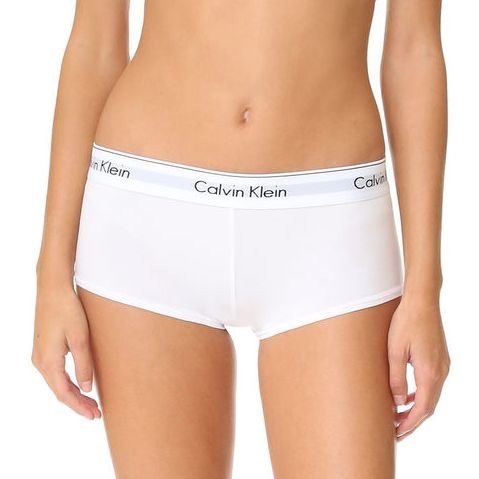 Женские шортики Calvin Klein белые с белой резинкой B051 Женские шортики Calvin Klein белые с белой резинкой B051