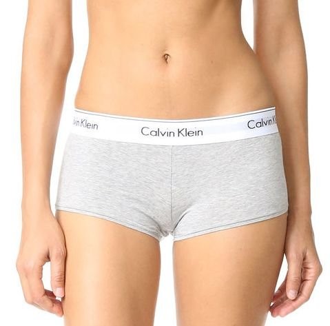 Женские шортики Calvin Klein серые с белой резинкой B052 Женские шортики Calvin Klein серые с белой резинкой B052
