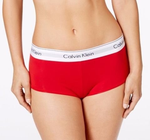 Женские шортики Calvin Klein красные с белой резинкой B054 Женские шортики Calvin Klein красные с белой резинкой B054