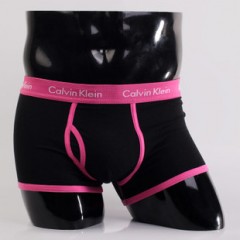 Мужские трусы Calvin Klein 365 черные с розовой резинкой A050