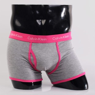 Мужские трусы Calvin Klein 365 серые с розовой резинкой A051 Мужские трусы Calvin Klein 365 серые с розовой резинкой A051