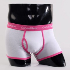Мужские трусы Calvin Klein 365 белые с розовой резинкой A052