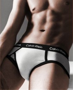 Мужские брифы Calvin Klein 365 белые с черной резинкой A085