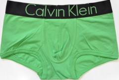 Мужские трусы Calvin Klein зеленые с черной резинкой Steel A017