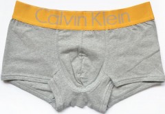 Мужские трусы Calvin Klein серые с золотой резинкой Steel A023