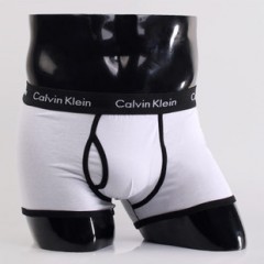 Мужские трусы Calvin Klein 365 белые с черной резинкой A041